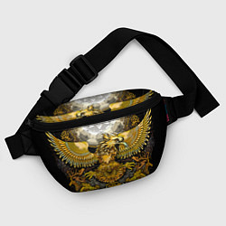 Поясная сумка Золотой орёл - славянский орнамент, цвет: 3D-принт — фото 2