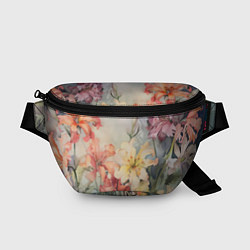 Поясная сумка Акварельные лилии, цвет: 3D-принт
