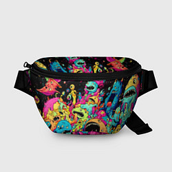 Поясная сумка Космические зубастые монстры, цвет: 3D-принт