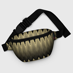 Поясная сумка Золотые ромбы на черном, цвет: 3D-принт — фото 2