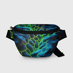 Поясная сумка Зеленые текстурные плиты, цвет: 3D-принт