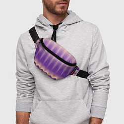 Поясная сумка Фиолетовый градиент в полоску, цвет: 3D-принт — фото 2