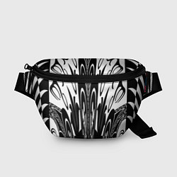 Поясная сумка Черные завихрения, цвет: 3D-принт