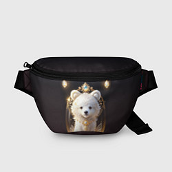 Поясная сумка Белый медвежонок с фонариками, цвет: 3D-принт