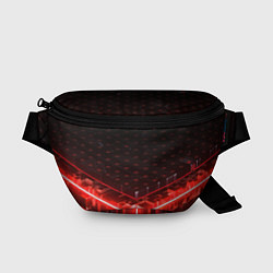 Поясная сумка Неоновые плиты - красные, цвет: 3D-принт