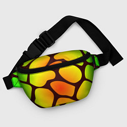 Поясная сумка Коричневая сеть с цветными пятнами, цвет: 3D-принт — фото 2