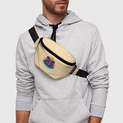 Поясная сумка Дом и пальмы на фоне заката, цвет: 3D-принт — фото 2