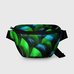 Поясная сумка Зеленые абстрактные элементы, цвет: 3D-принт