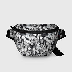 Поясная сумка Черно-белые отпечатки ладоней, цвет: 3D-принт