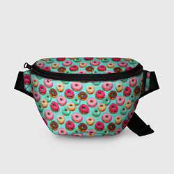 Поясная сумка Разноцветные пончики паттерн, цвет: 3D-принт