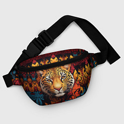Поясная сумка Леопард с африканскими узорами, цвет: 3D-принт — фото 2