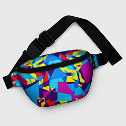 Поясная сумка Полигональная композиция - поп-арт - нейросеть, цвет: 3D-принт — фото 2