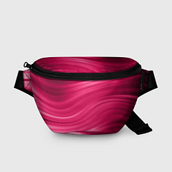 Поясная сумка Абстрактный волнистый узор в красно-розовых тонах, цвет: 3D-принт