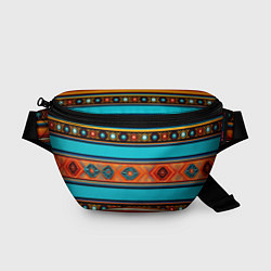 Поясная сумка Этнический принт в горизонтальную полоску, цвет: 3D-принт