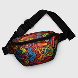 Поясная сумка Разноцветный узор в стиле абстракционизм, цвет: 3D-принт — фото 2