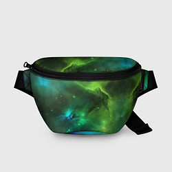 Поясная сумка Бескрайний космос зелёный, цвет: 3D-принт