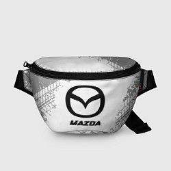 Поясная сумка Mazda speed на светлом фоне со следами шин, цвет: 3D-принт