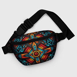 Поясная сумка Симметричный геометрический узор в этническом стил, цвет: 3D-принт — фото 2