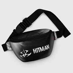 Поясная сумка Hitman glitch на темном фоне по-горизонтали, цвет: 3D-принт — фото 2
