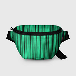 Поясная сумка Абстракция полосы зелёные, цвет: 3D-принт