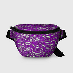 Поясная сумка Белые пузырьки на фиолетовом фоне, цвет: 3D-принт