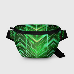 Поясная сумка Зелёные неон полосы киберпанк, цвет: 3D-принт