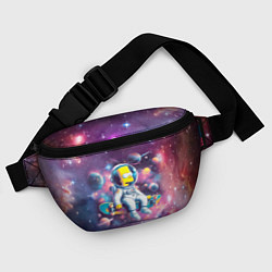 Поясная сумка Барт Симпсон со скейтбордом в космосе, цвет: 3D-принт — фото 2