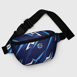 Поясная сумка Вольво - синяя абстракция, цвет: 3D-принт — фото 2