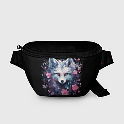 Поясная сумка Романтичная белая волчица, цвет: 3D-принт