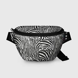 Поясная сумка Шкура зебры черно - белая графика, цвет: 3D-принт