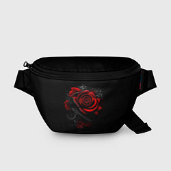 Поясная сумка Алая роза, цвет: 3D-принт