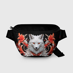 Поясная сумка Белая лисица - кицунэ, цвет: 3D-принт