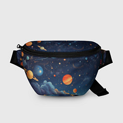 Поясная сумка Нарисованный космос, цвет: 3D-принт