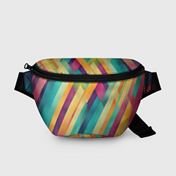 Поясная сумка Цветные диагональные полосы, цвет: 3D-принт