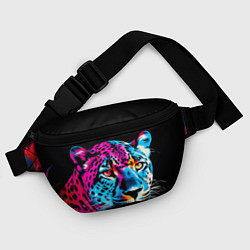 Поясная сумка Леопард в неоновых цветах, цвет: 3D-принт — фото 2