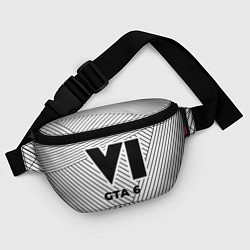 Поясная сумка Символ GTA 6 на светлом фоне с полосами, цвет: 3D-принт — фото 2