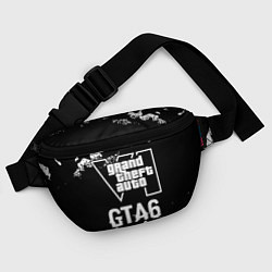 Поясная сумка GTA6 glitch на темном фоне, цвет: 3D-принт — фото 2