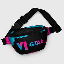 Поясная сумка GTA 6 - neon gradient по-горизонтали, цвет: 3D-принт — фото 2
