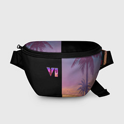 Поясная сумка GTA 6 пальмы, цвет: 3D-принт