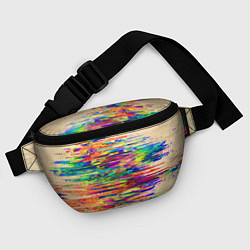 Поясная сумка Разноцветный глитч, цвет: 3D-принт — фото 2
