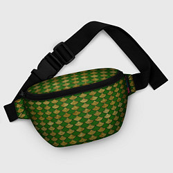 Поясная сумка Зелёно-золотая чешуя, цвет: 3D-принт — фото 2