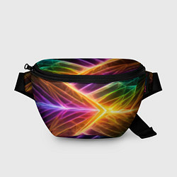 Поясная сумка Неоновые молнии в цветном льду, цвет: 3D-принт