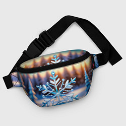 Поясная сумка Большая снежинка на фоне леса, цвет: 3D-принт — фото 2