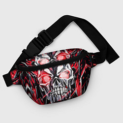 Поясная сумка Красный адский череп, цвет: 3D-принт — фото 2