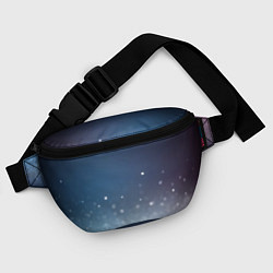 Поясная сумка Серебристые блёстки на синем фоне - нейросеть, цвет: 3D-принт — фото 2