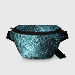 Поясная сумка Эффект жидкого стекла бирюзовый, цвет: 3D-принт