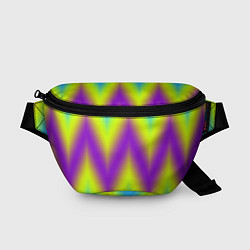 Поясная сумка Неоновый зигзаг, цвет: 3D-принт