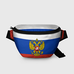 Поясная сумка Флаг России с гербом, цвет: 3D-принт