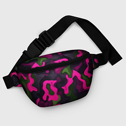 Поясная сумка Яркий неоновый камуфляж фиолетовый и зеленый, цвет: 3D-принт — фото 2
