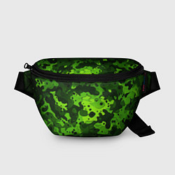 Поясная сумка Яркий неоновый зеленый камуфляж, цвет: 3D-принт